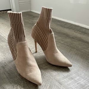 Tony Bianco Sock Booties nude size 7